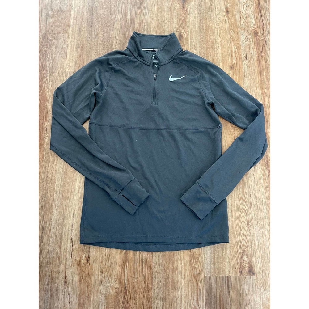 Women's Nike Running Long Sleeve Pullover Gray Small 1/2 Zip
